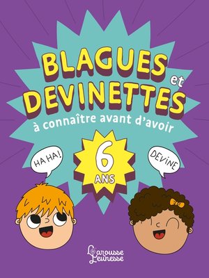 cover image of Blagues et devinettes à connaître avant d'avoir 6 ans